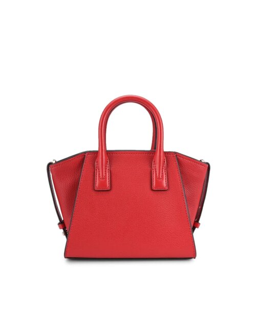 Michael Kors Avril Small Top Zip Flame Pebble Leather Satchel