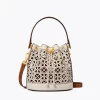 Tory Burch T Monogram Laser-Cut Leather Bucket Bag