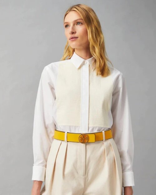 Tory Burch T Monogram Jacquard Belt, Tory Navy