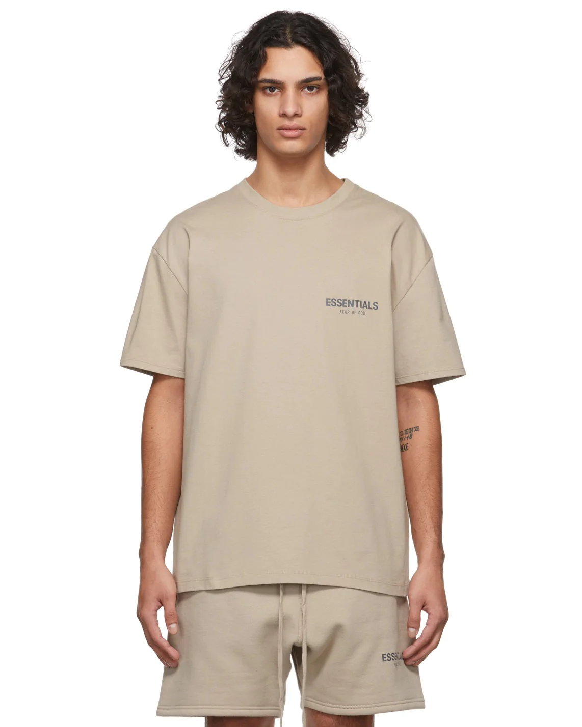 Fear Of God Essentials SSENSE Exclusive Jersey T-Shirt In Tan