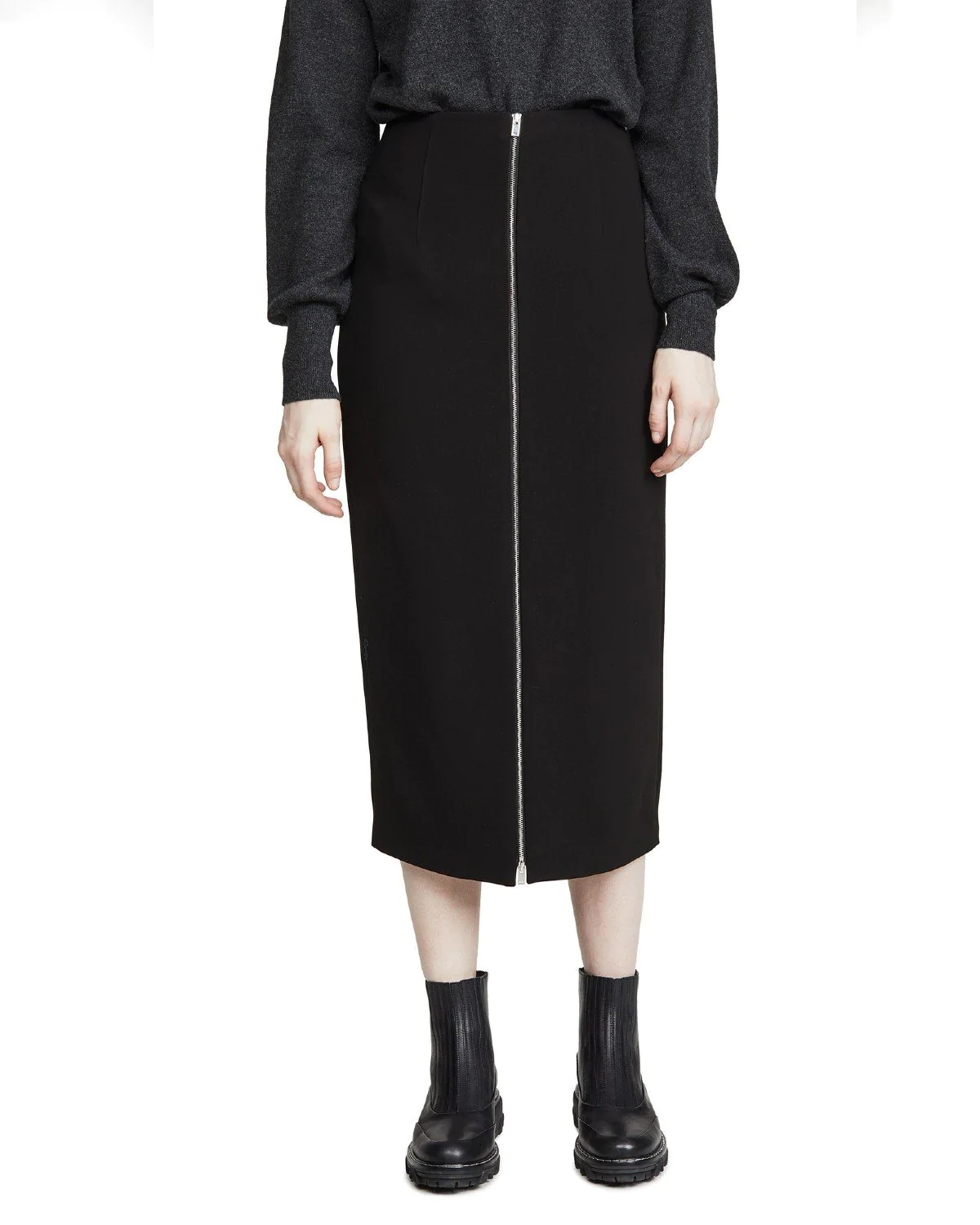 Theory High Waist Zip Skirt