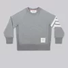 Thom Browne Loopback Jersey Knit Engineered 4-Bar Stripe Crew Neck Sweatshirt