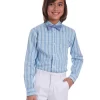 Tommy Hilfiger Big Boys 2-Pc. Stretch Plaid Dress Shirt & Blue Burlap Bow Tie Set