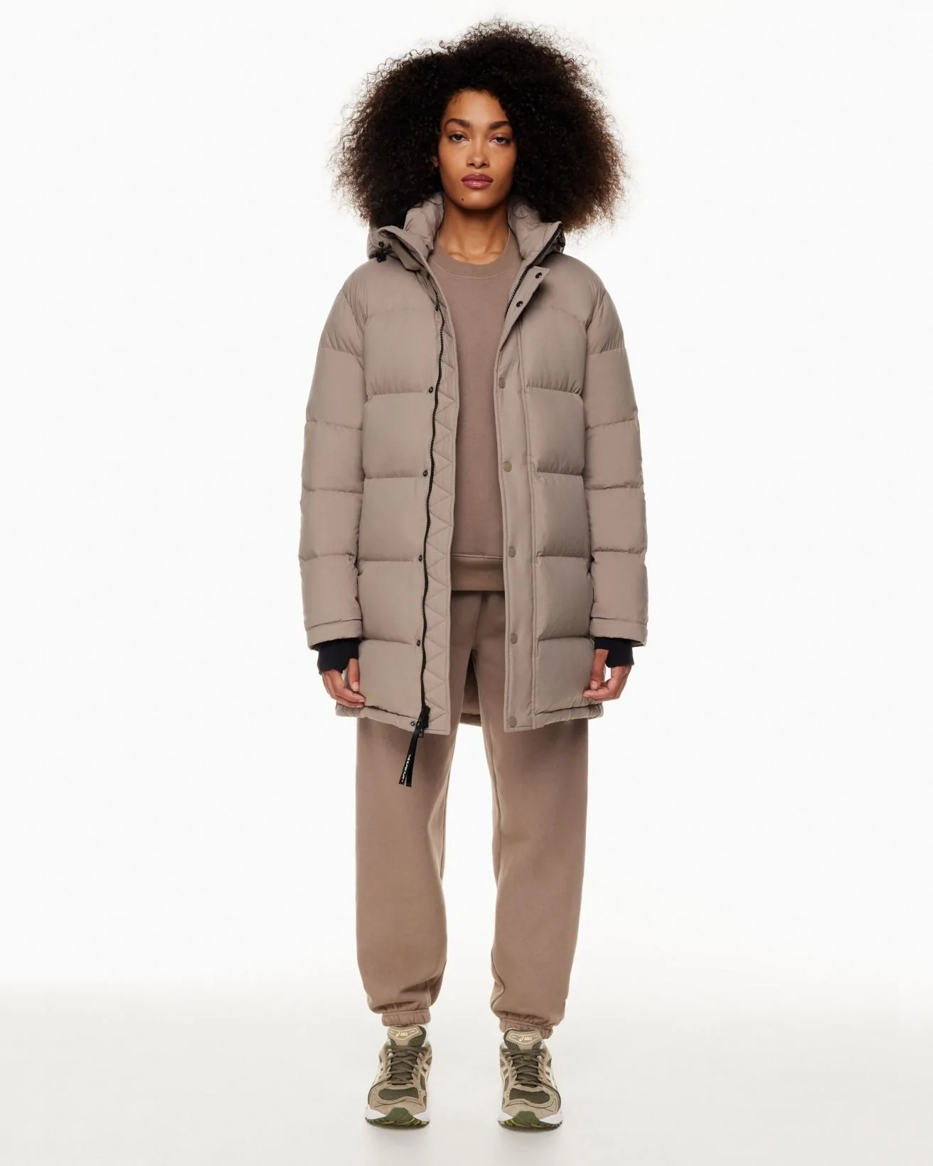 Aritzia The Super Puff™ Taupe Mid-Length Goose-Down Puffer Jacket