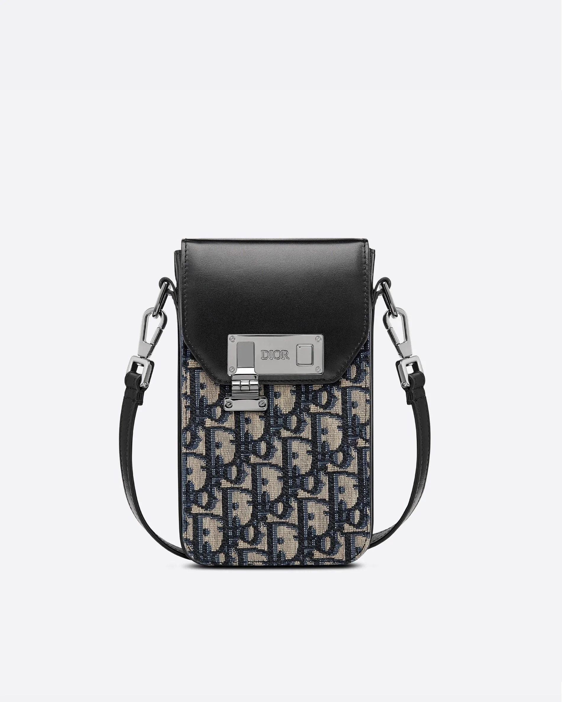 Dior Men's Black Smooth Calfskin Vertical Pouch