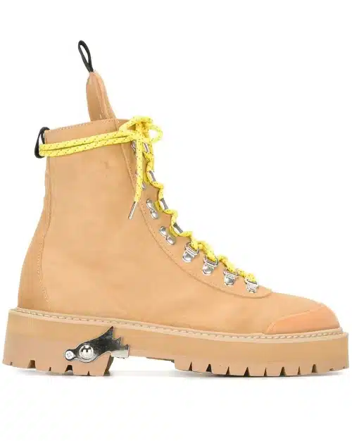Off White C/O Virgil Abloh Natural Hiking Suede Ankle Boots