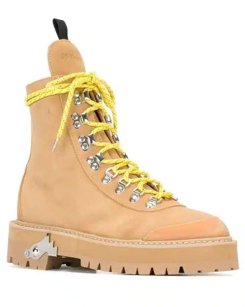 Off White C/O Virgil Abloh Natural Hiking Suede Ankle Boots
