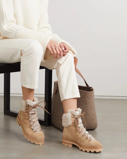 Jimmy Choo Eshe Shearling-Lined Suede Ankle Boots