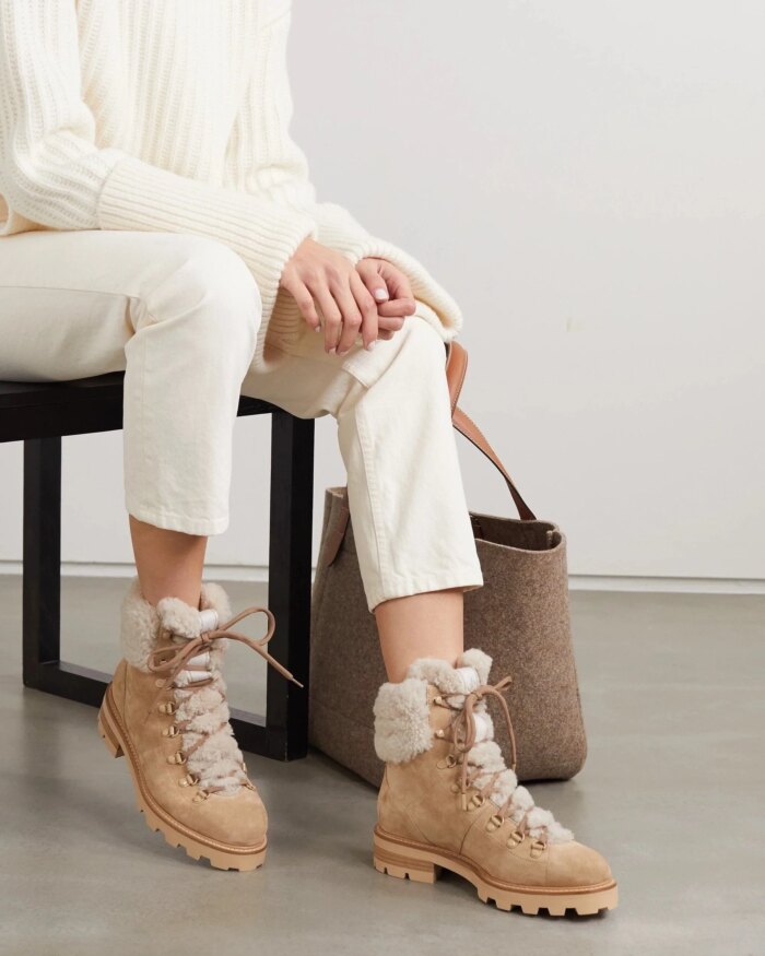 Jimmy Choo Eshe Shearling-Lined Suede Ankle Boots