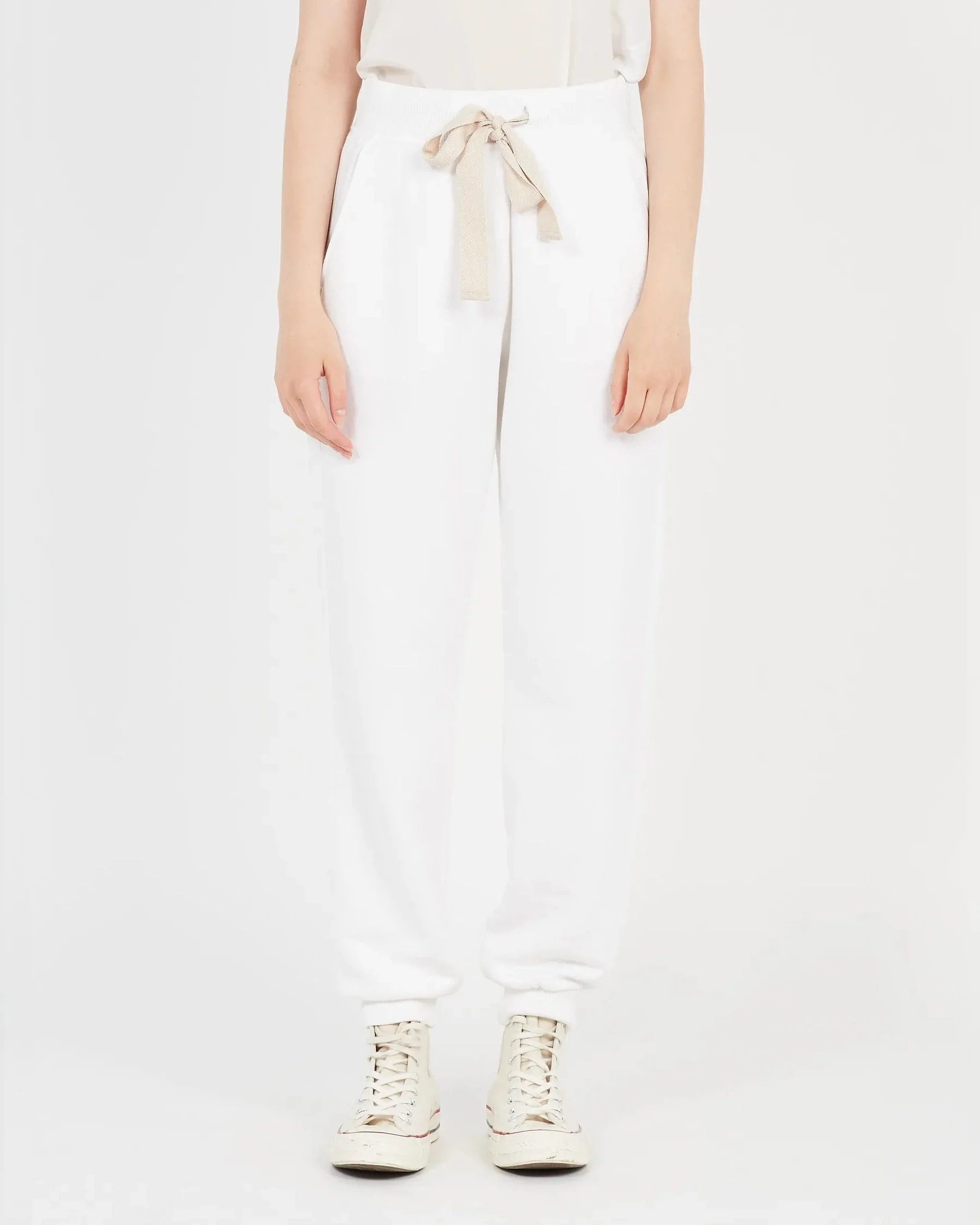 Max & Co White Cotton Track Pants