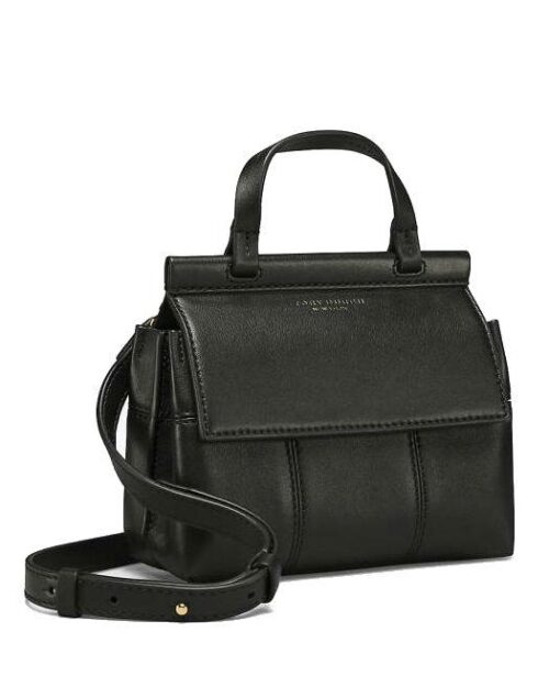 Tory Burch T Block Leather Satchel, Black