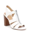 Michael Michael Kors Damita Leather Front Zipper Heel Sandals