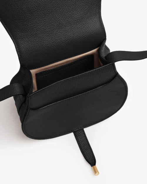 Chloe Marcie Logo-Embossed Crossbody Bag in Black