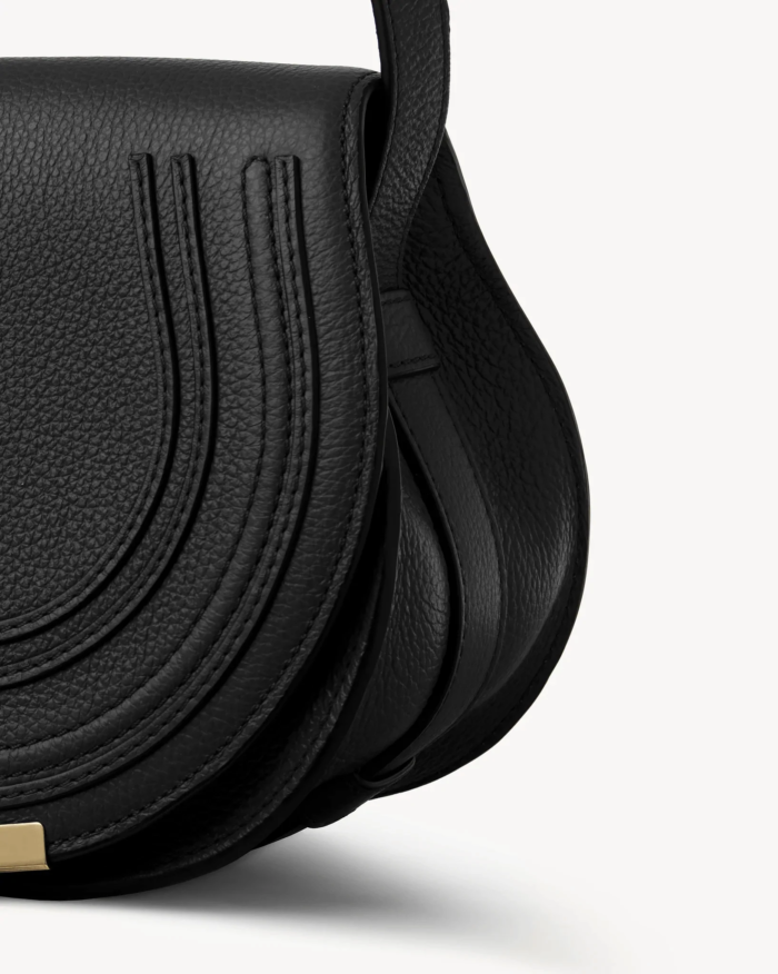 Chloe Marcie Logo-Embossed Crossbody Bag in Black