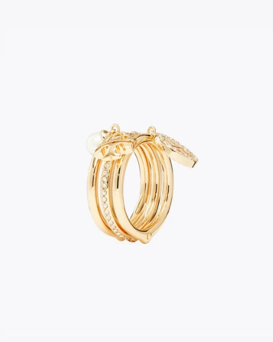 Tory Burch Miller Pave Charm Ring