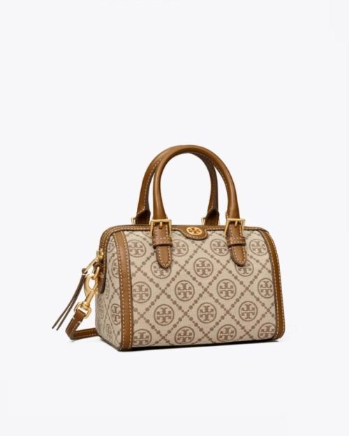 Tory Burch T Monogram Jacquard Mini Barrel, Hazelnut