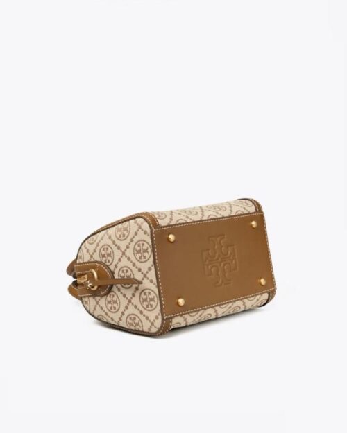 Tory Burch T Monogram Jacquard Mini Barrel, Hazelnut