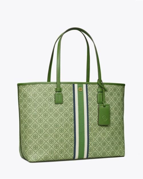 Tory Burch T Monogram Coated Canvas Tote Bag