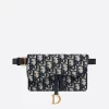 Dior Blue Dior Oblique Jacquard Saddle Belt Pouch