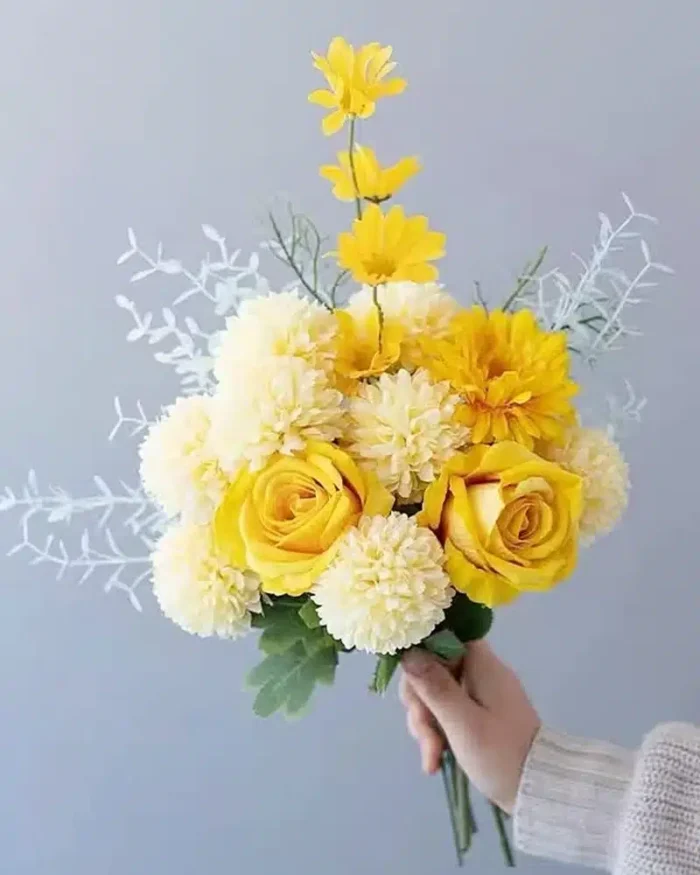 Floral 10 Heads Rose Bouquet Artificial Flowers - Image 3