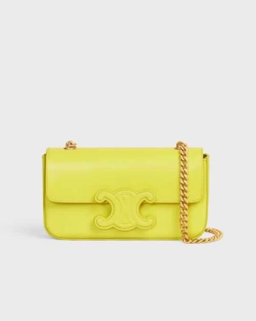 Celine Chain Shoulder Bag Cuir Triomphe In Shiny Calfskin