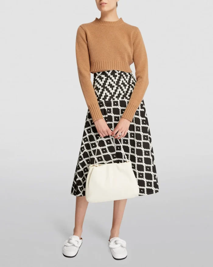 Max Mara Donnola Flared Cotton Twill Midi Skirt - Image 2