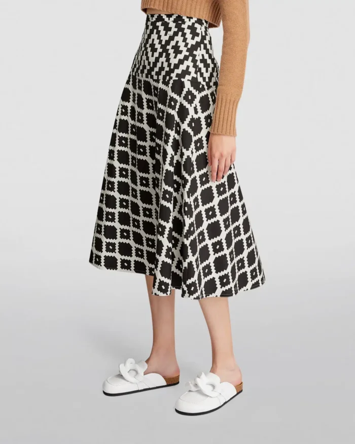 Max Mara Donnola Flared Cotton Twill Midi Skirt - Image 3