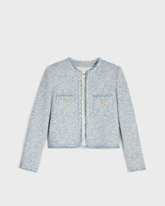 Celine Cardigan Jacket In Wool Natte