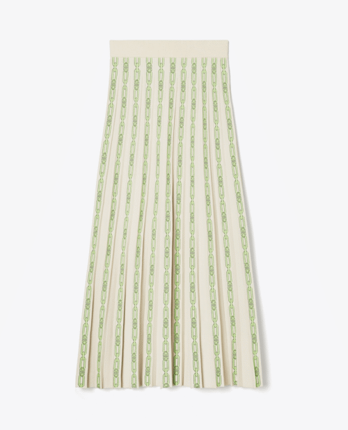 Tory Burch Pleated Jacquard Tech Knit Skirt