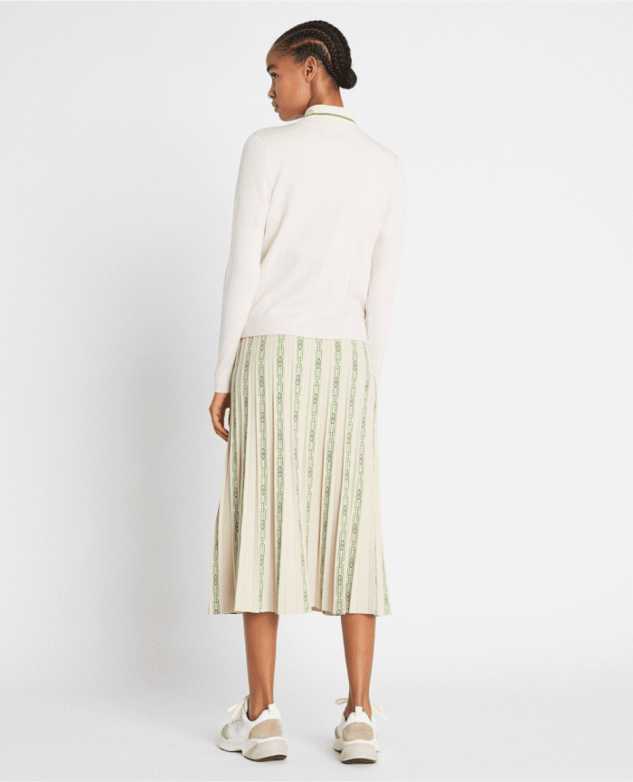 Tory Burch Pleated Jacquard Tech Knit Skirt - Image 3
