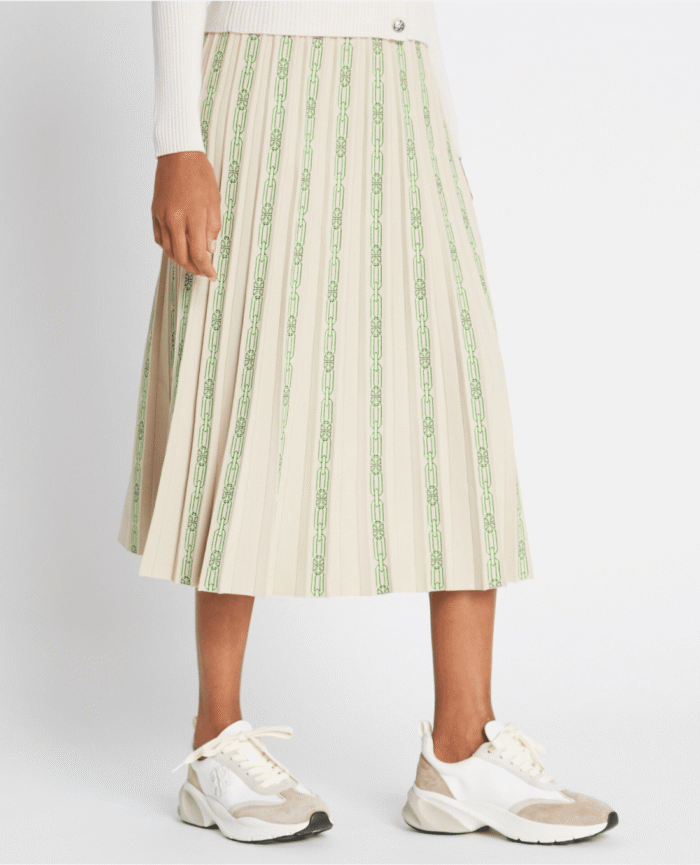 Tory Burch Pleated Jacquard Tech Knit Skirt - Image 4