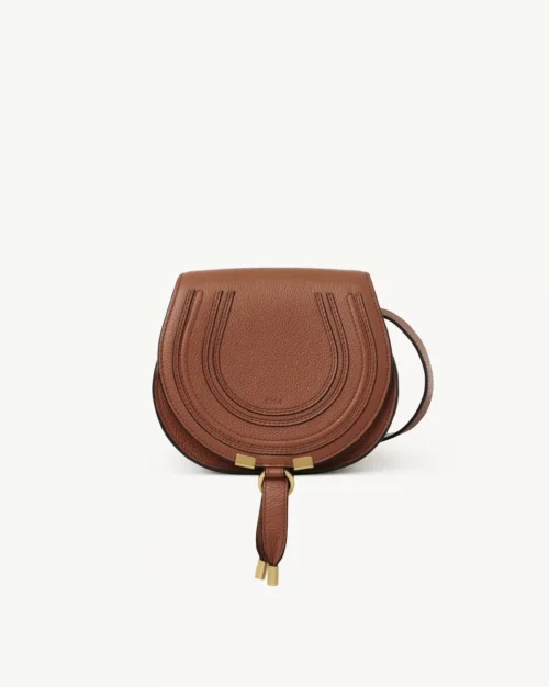 Chloe Marcie Small Saddle Bag In Tan