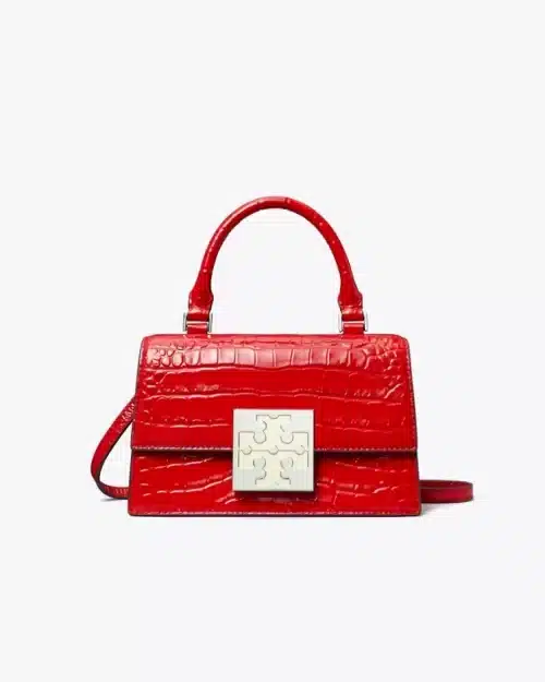 Tory Burch Bon Bon Croc Embossed Mini Top-Handel Bag