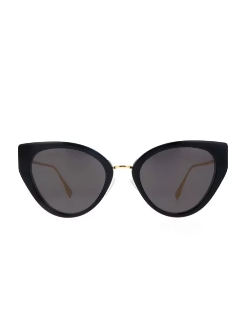 Fendi Black Acetate And Metal Sunglasses