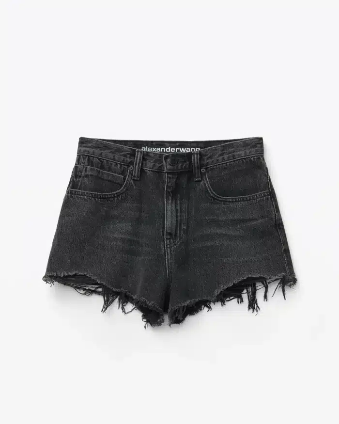 Alexander Wang Bite Short In Grey Aged Denim - Image 2
