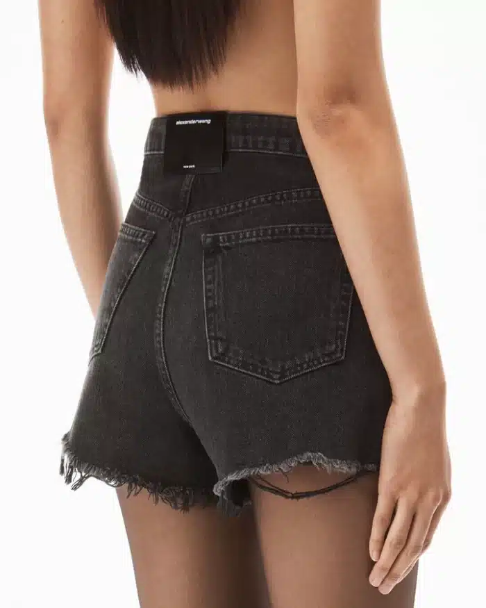 Alexander Wang Bite Short In Grey Aged Denim - Image 3