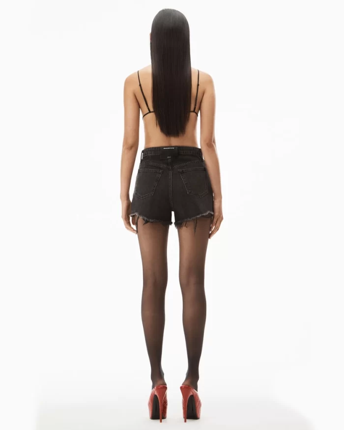 Alexander Wang Bite Short In Grey Aged Denim - Image 4