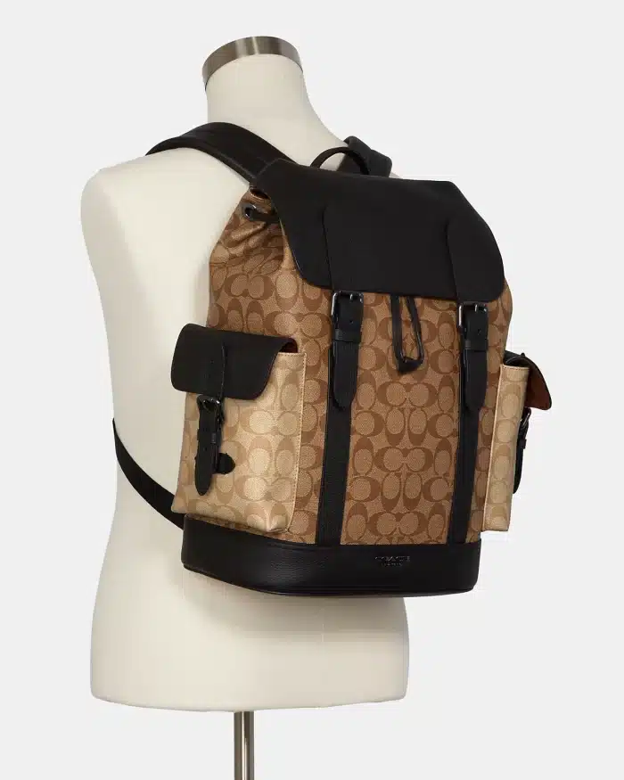 Coach Hudson Backpack In Blocked Signature Canvas - Image 4