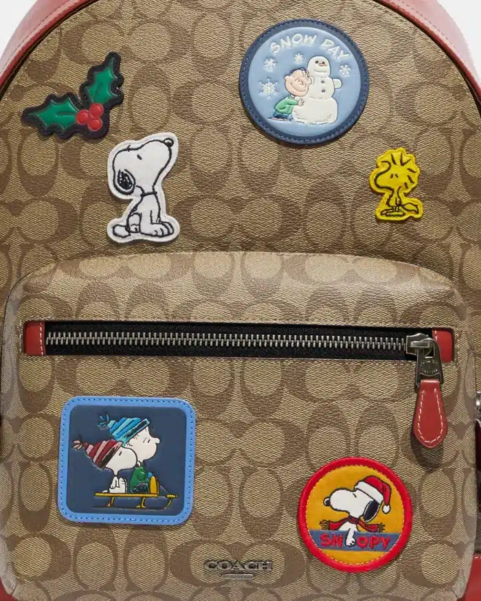 Coach X Peanuts West Backpack In Signature Canvas With Patches - Image 5