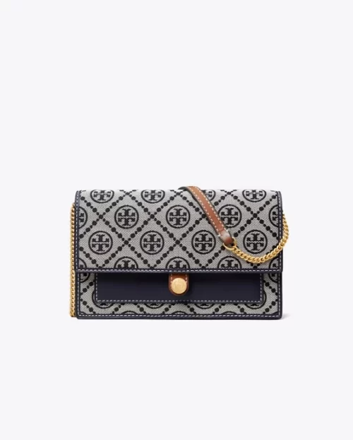 Tory Burch T Monogram Jacquard Chain Wallet
