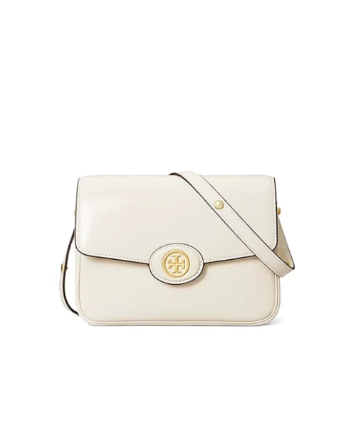Tory Burch Robinson Spazzolato Convertible Shoulder Bag Shea Butter