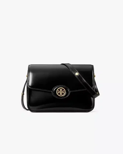 Tory Burch Robinson Spazzolato Convertible Shoulder Bag Black