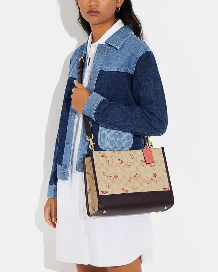 Coach Dempsey Carryall In Signature Canvas With Heart And Star Print - Image 4