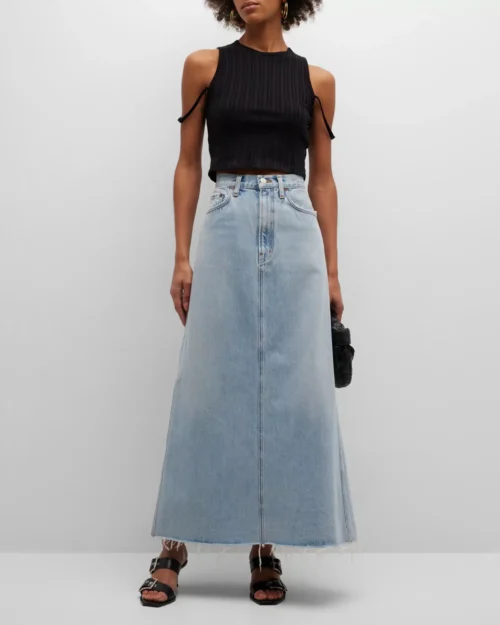 Agolde Hilla Denim Maxi Skirt