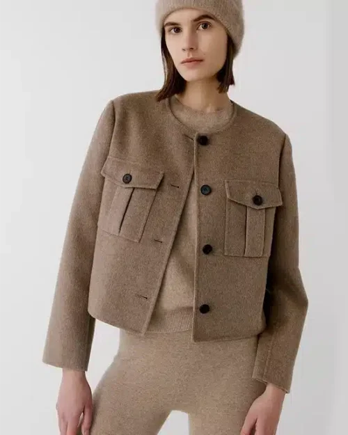 NoraLux Camel Wool Short Jacket