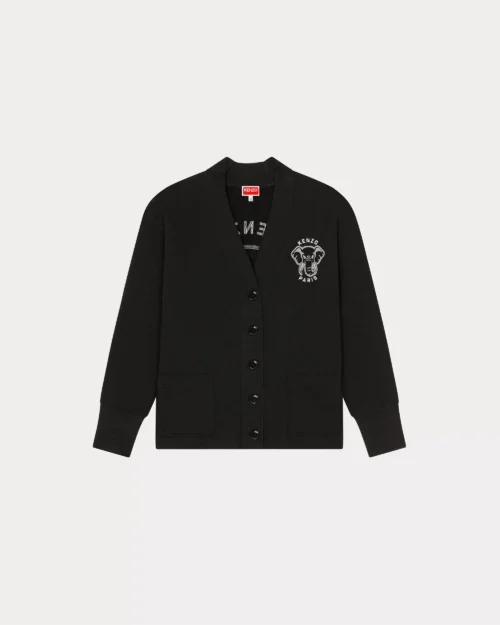 Kenzo Elephant 'Varsity Jungle' Cardigan In Black