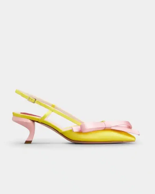 Roger Vivier Virgule Bow Slingback Pumps in Satin