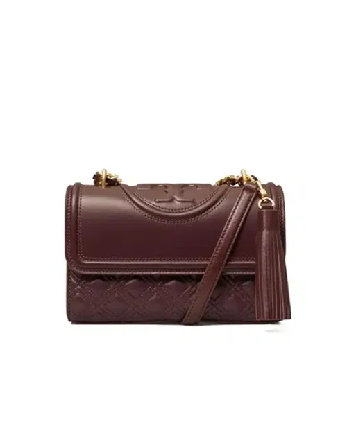 Tory Burch Small Fleming Convertible Shoulder Bag In Tempranillo