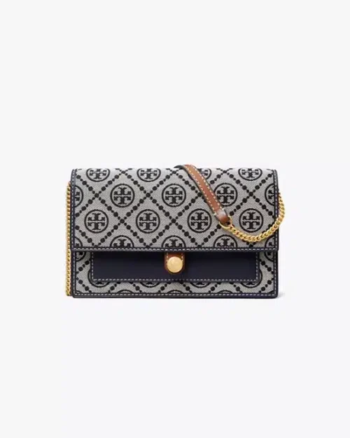 Tory Burch T Monogram Jacquard Chain Wallet