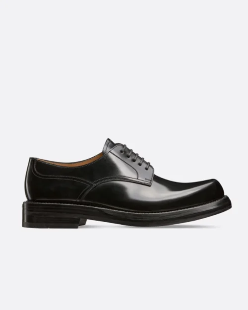 Dior Black Polished Calfskin Carlo Derby Shoe
